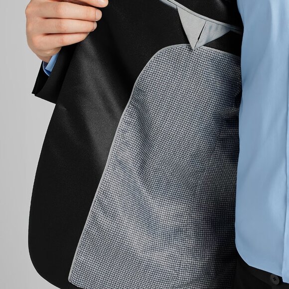 NEW Egara Skinny Fit Satin Peak Lapel Black Tuxedo Jacket 40 REGULAR 40R - Picture 8 of 8